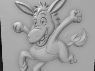 energetic donkey cartoon jumping mid-air,