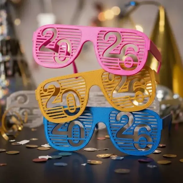 2026 GELUKKIG NIEUWJAAR FEESTBRIL - slechts 20g filament - snel