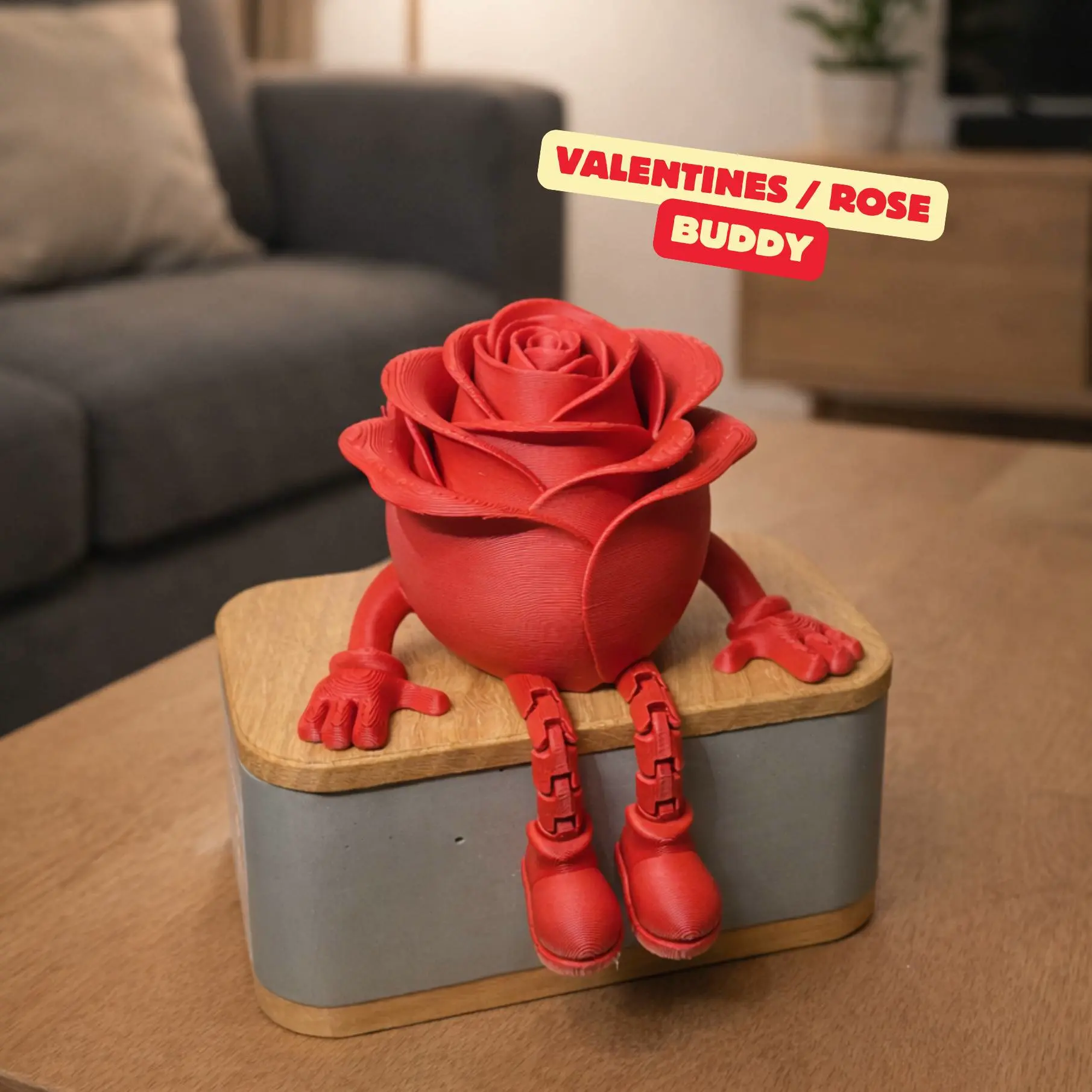 VALENTINES / ROSE BUDDY ARTICULATED / GIFT FOR VALENTINESDAY