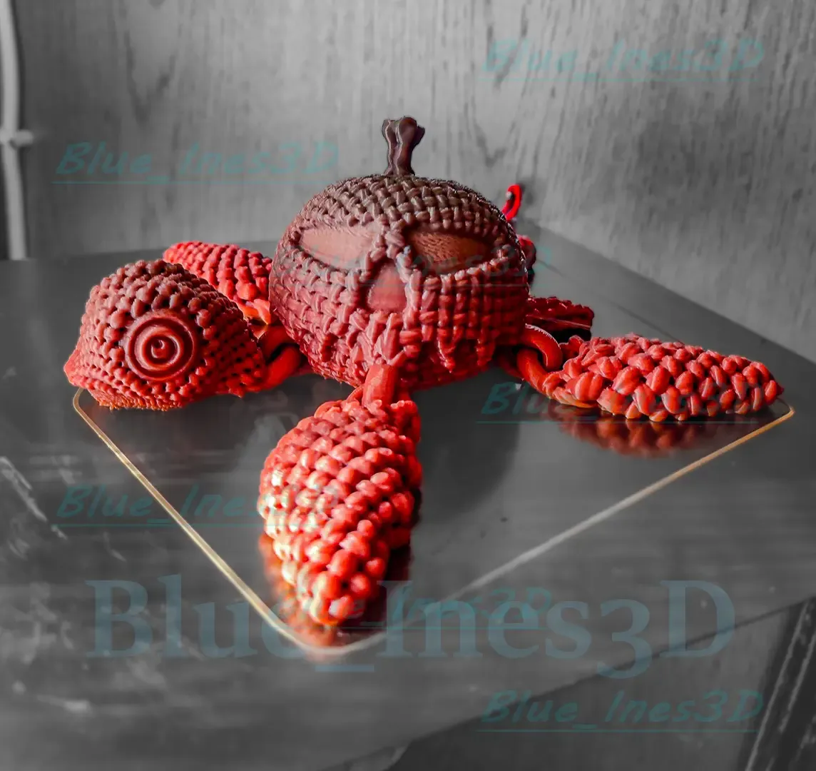 KNITTED POISON APPLE TURTLE FLEXI Articulated