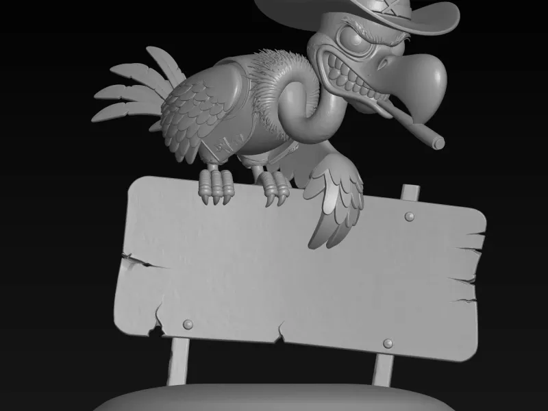 comic texas cowboy vulture design