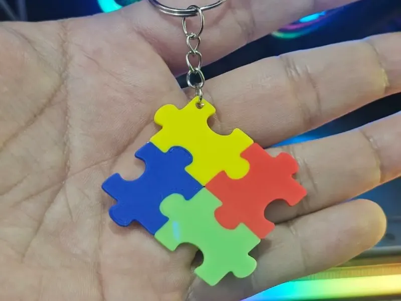 Llavero Puzzle Autismo 3D