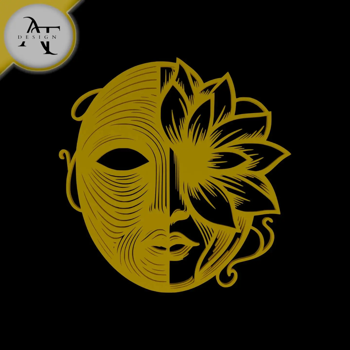 Home Decorations & Ornaments STL Descarga - Mask - Silhouette - 2D Wall ...