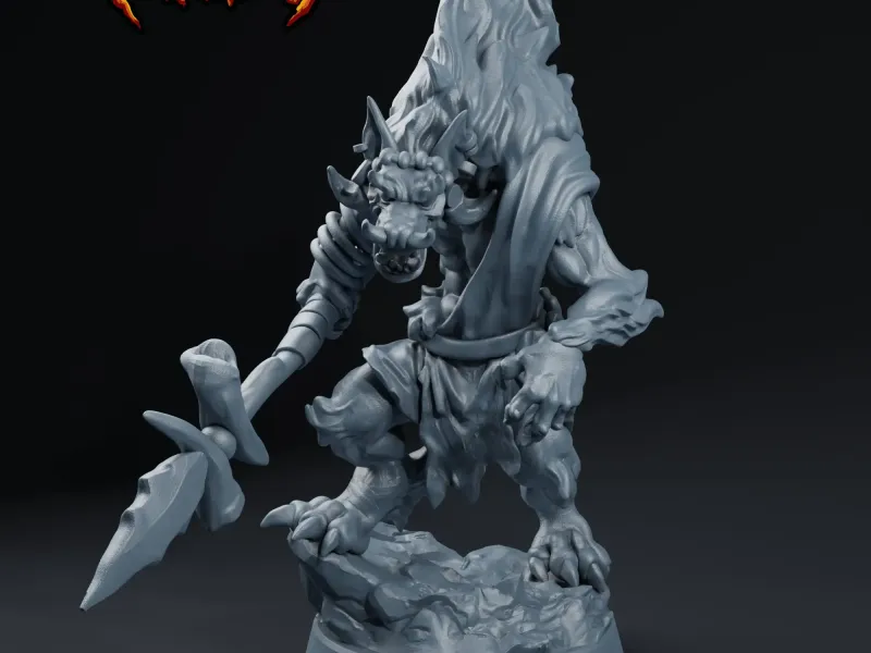 Gnoll Warrior with Spear | The Fisi Gnolls Tribe