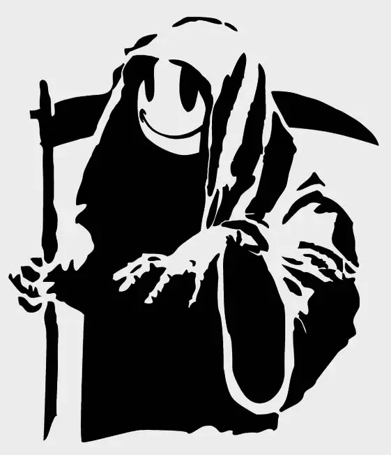 Трафарет Banksy Happy Smiling Grim Reaper
