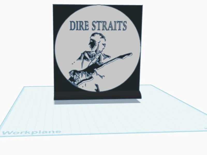 Dire straits plaque on a stand