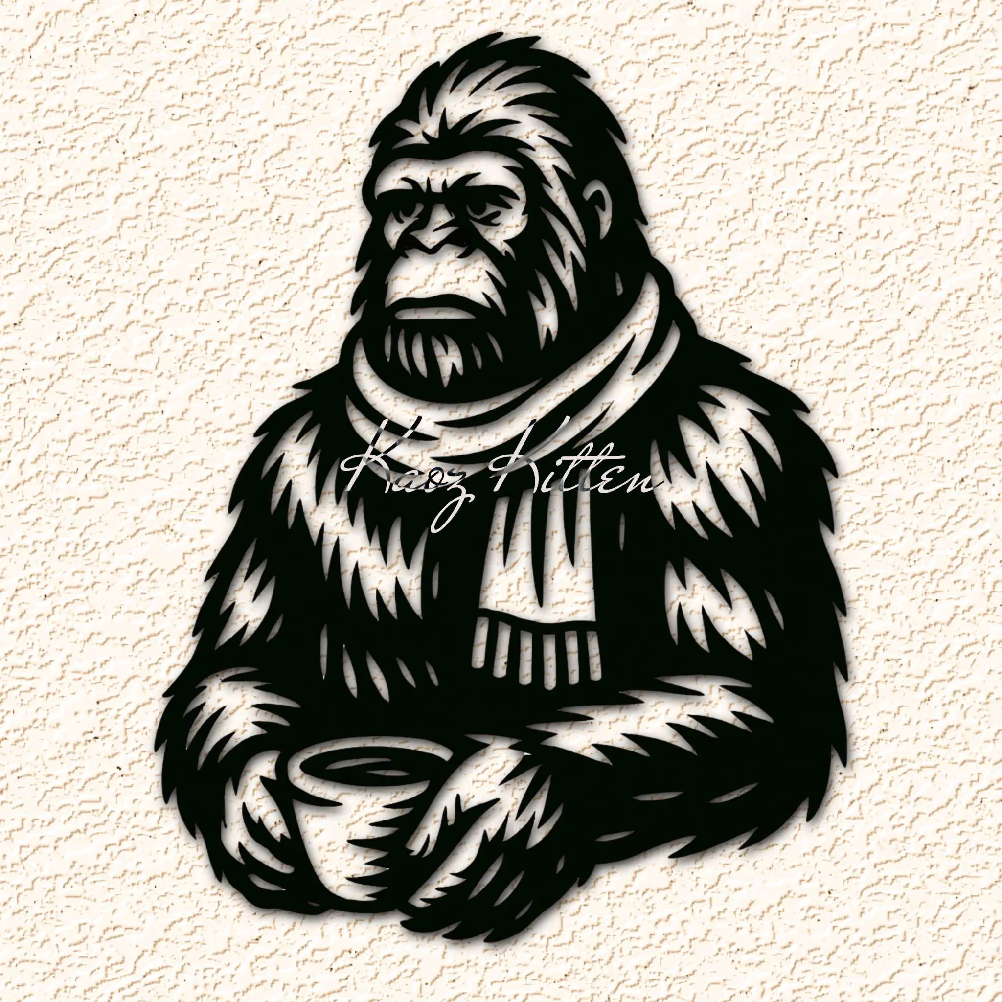 Winter Sasquatch Coffee Lover Wall Art Home Decor