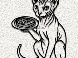 sphynx kitty cat wall art home decor-0