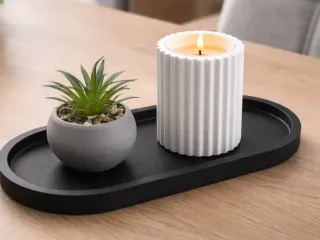 Minimalist Tray with Planter & Tealight Holder