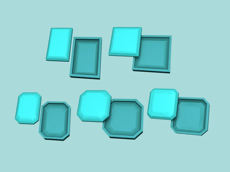 Kit 05 Gemstones Mold B - Jewelry Maker Template