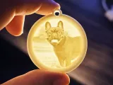 Custom Lithophane Keychain Bulldog Light Effect-2