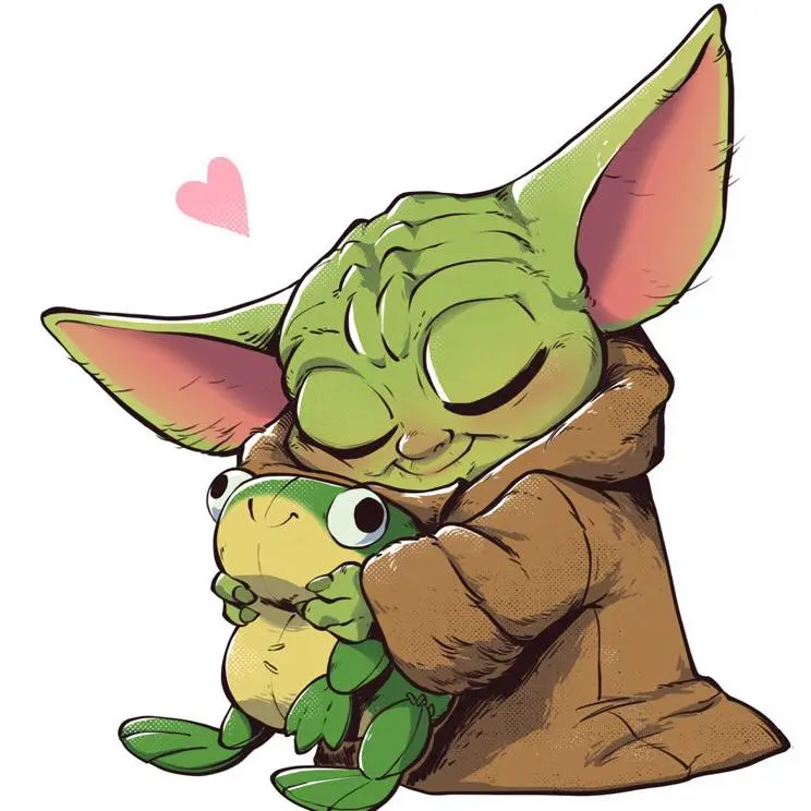 Baby Yoda and Frog