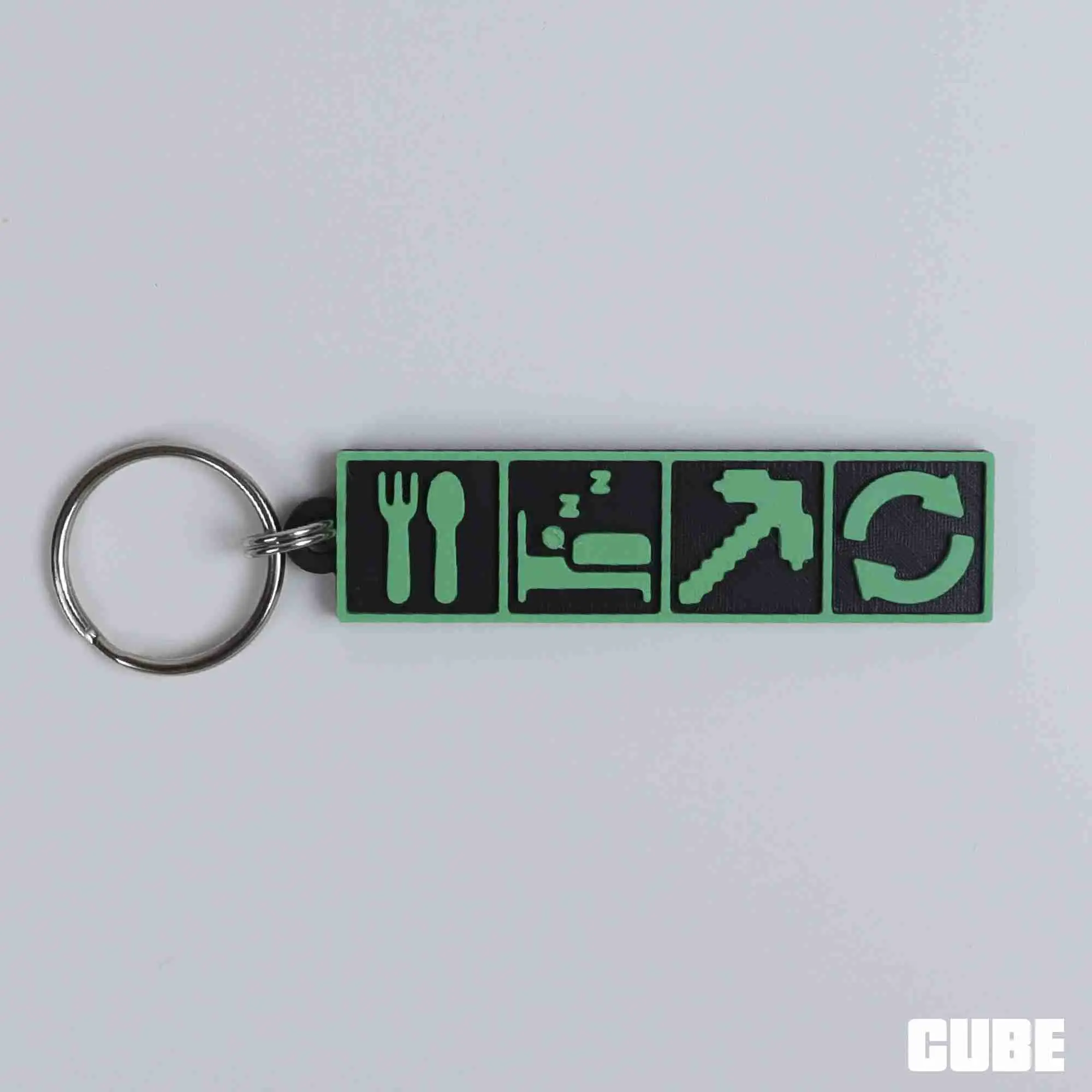 Eat Sleep MINECRAFT Repeat Keychain