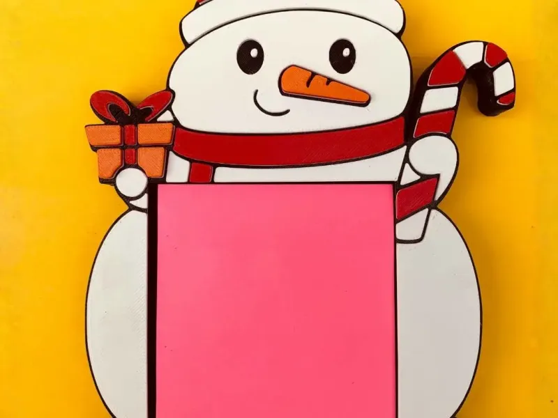 Schneemann-Haftnotizhalter: Weihnachts-Schreibtischorganizer