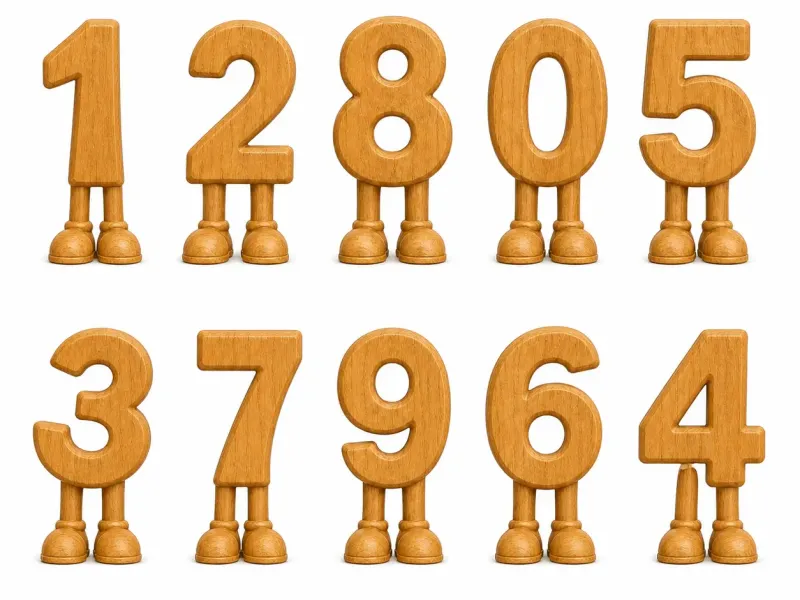 Digits with legs. Numbers