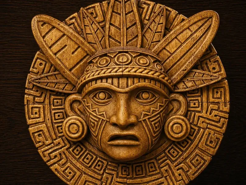 Aztec mask wall decor