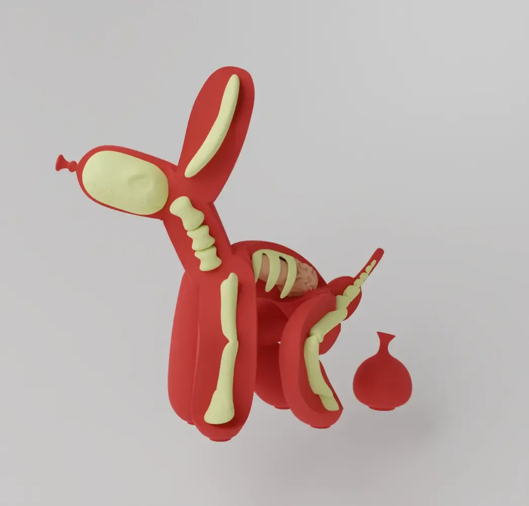 Balloon Dog Flayed Open Dissected Art Toy