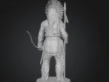 ネイティブアメリカンの戦士の像-3
