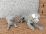 Labrador ve Kedi Hayvanları Lowpoly-0