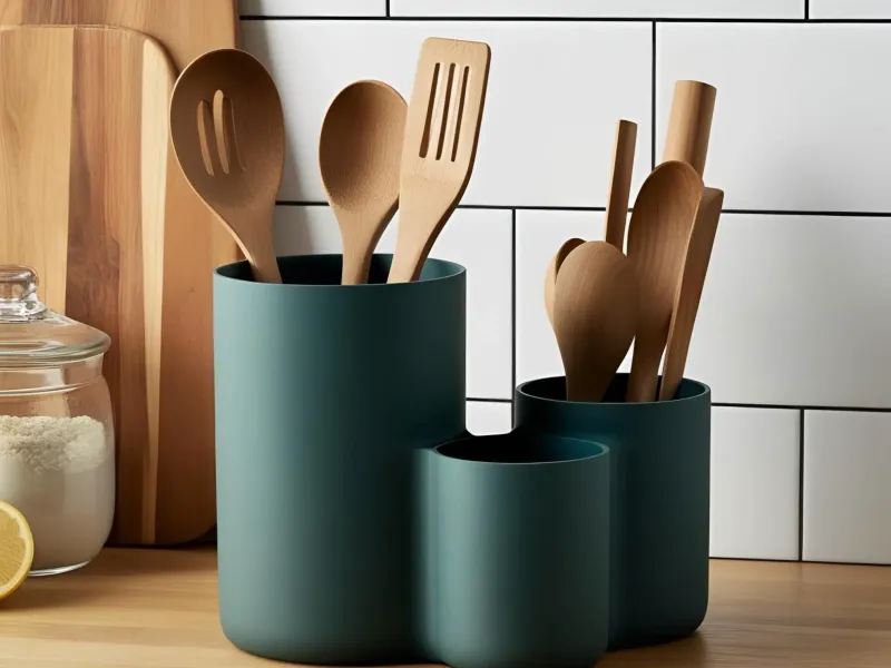 Kitchen Utensil Holder with Three Cups