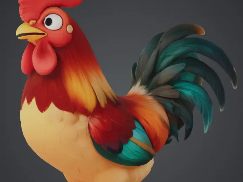gallo colorato 