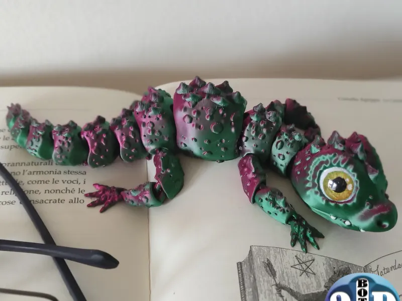 Articulated baby Crocodile, print in place, no supports