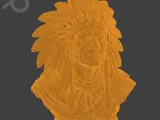 Native American Chief Bust STL – Single Color 3D Print Model-8