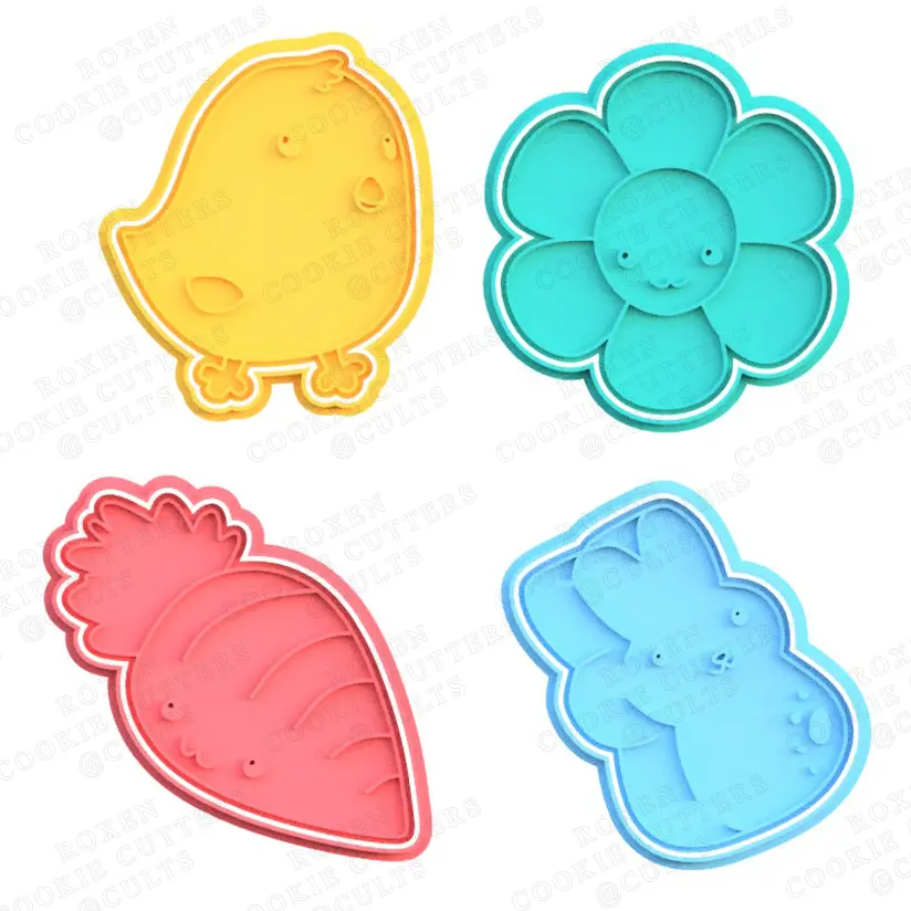 Kawaii Easter cookie cutter set of 4