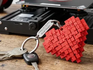 Llavero Corazón de Píxel Articulado