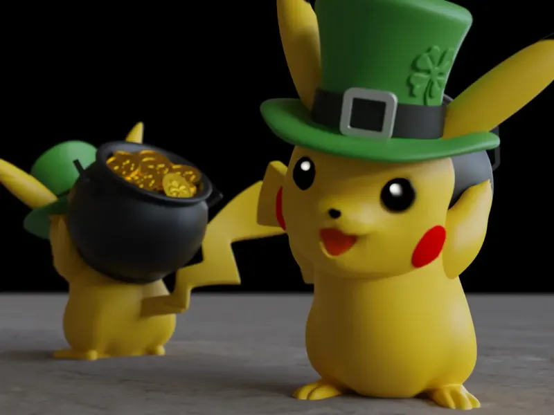 Pokemon Pikachu St. Patrick's Day