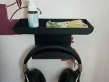 Holder for headphones with storage tray-4