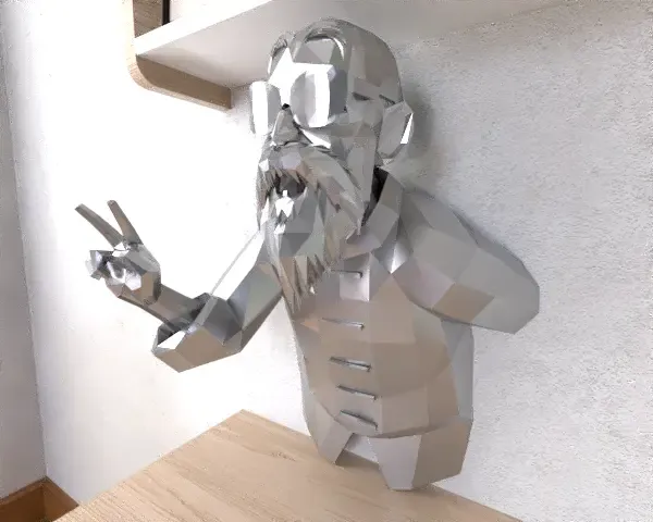 Maestro Roshi Wall Lowpoly Low Poly