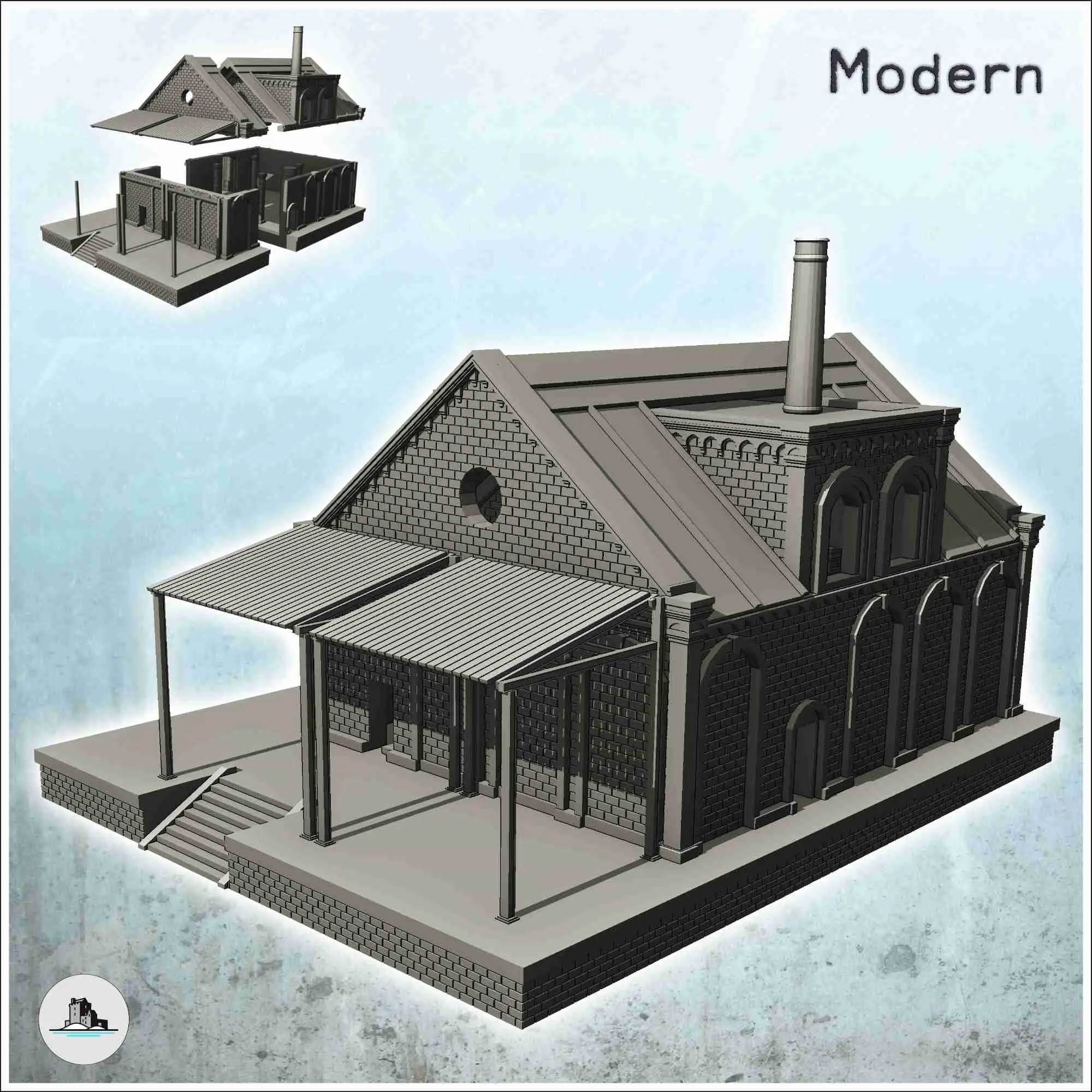 Moderne Industriegebäude Packung Nr. 1 - Szenerie-Miniaturen