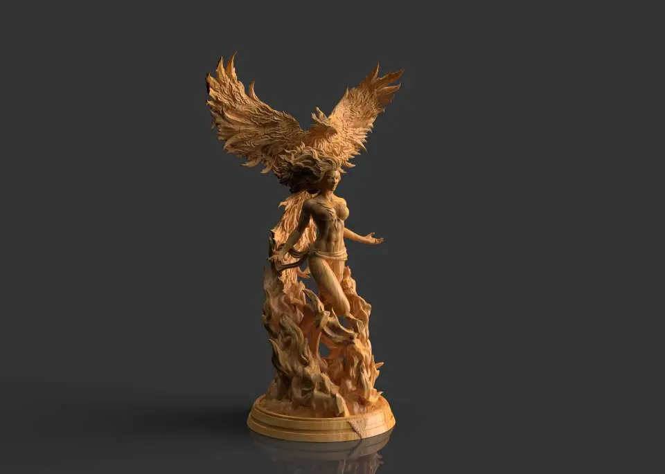 statuette Elfo Oscuro e Fenice Oscura