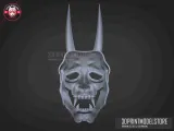 Neon White Game Mask - Japanese Kitsune Cosplay Halloween-5