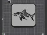 Shark Line Art Decor – 3D Printable Table Decoration-2