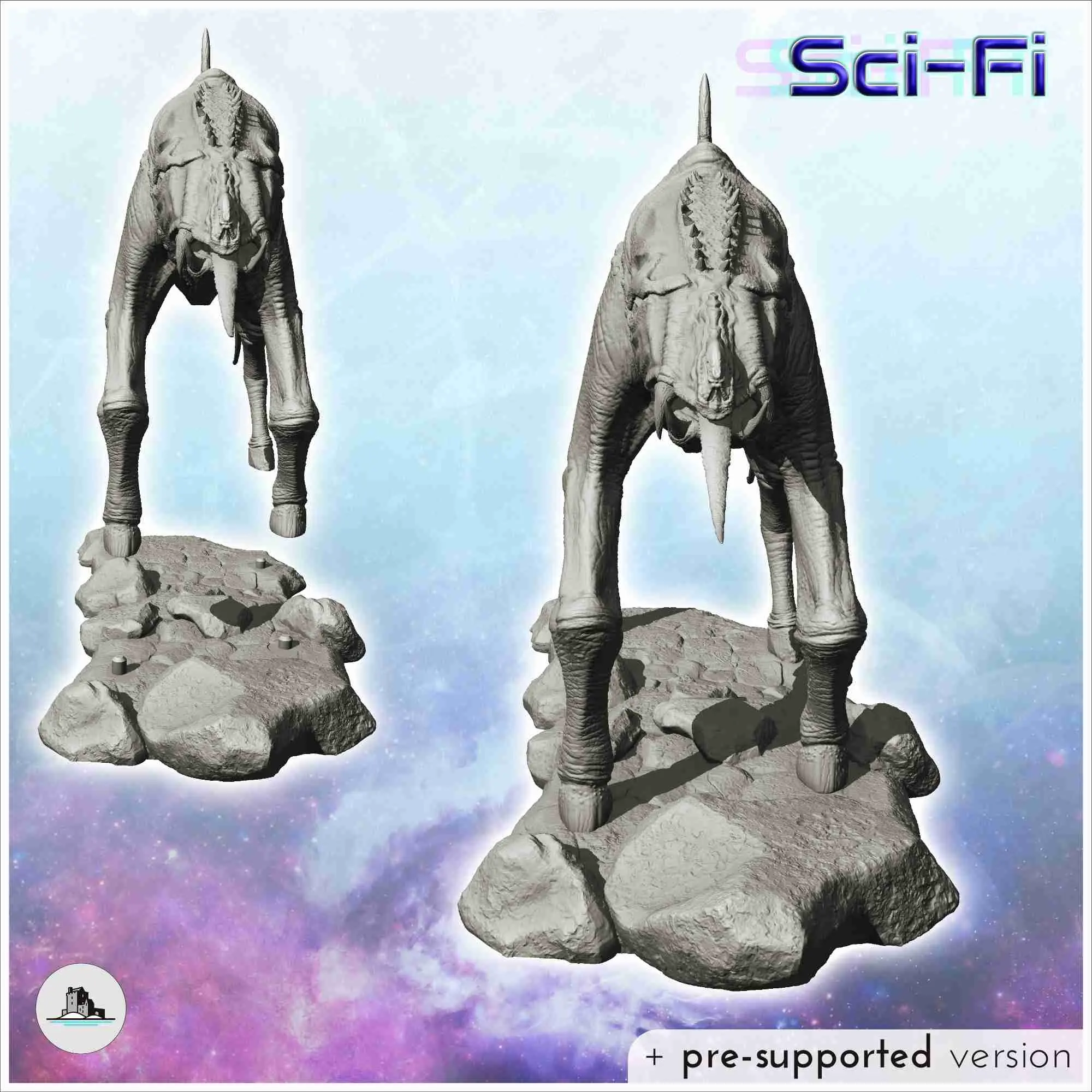 Alien creature with four legs and outstretched tongue (6)