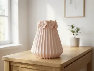 Blossom Collar Vase - Fluted Floral Modern Decor
