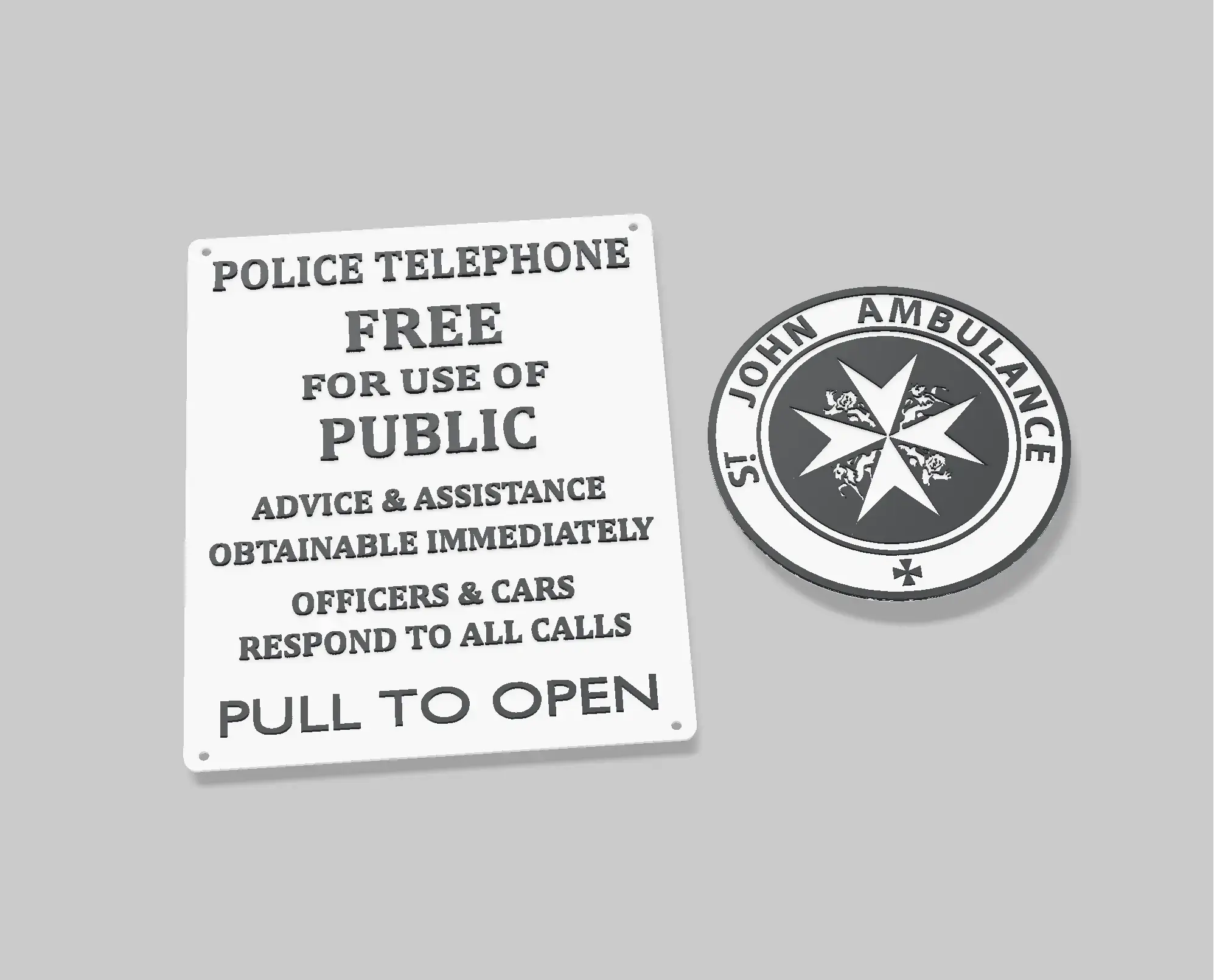 Police Call Box TARDIS Builders Telephone Sign Doctor Who