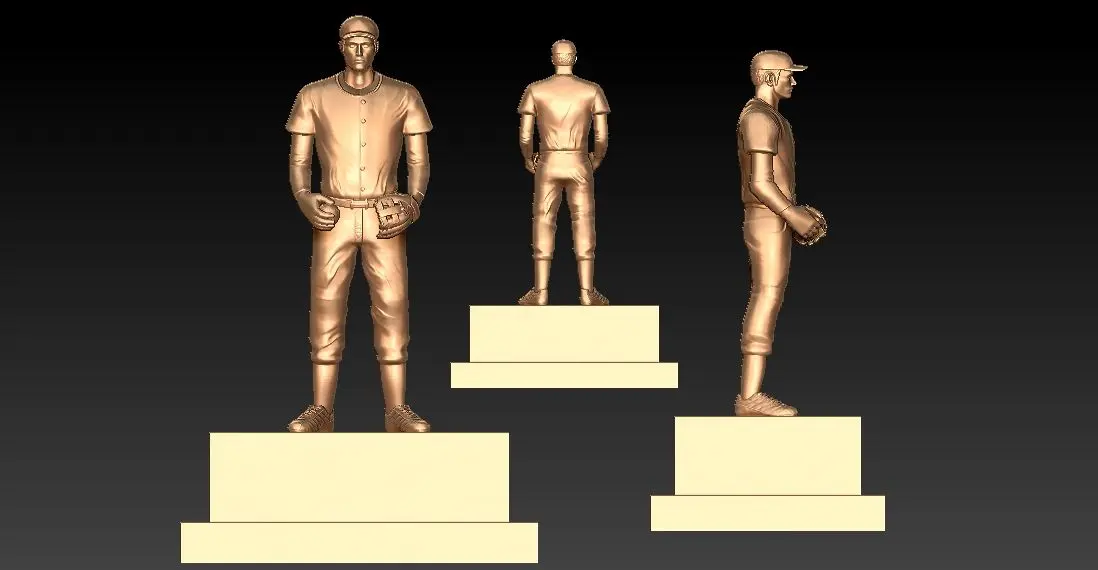BASEBALL PLAYER TROPHY STATUE DESTOP - 3D PRINT