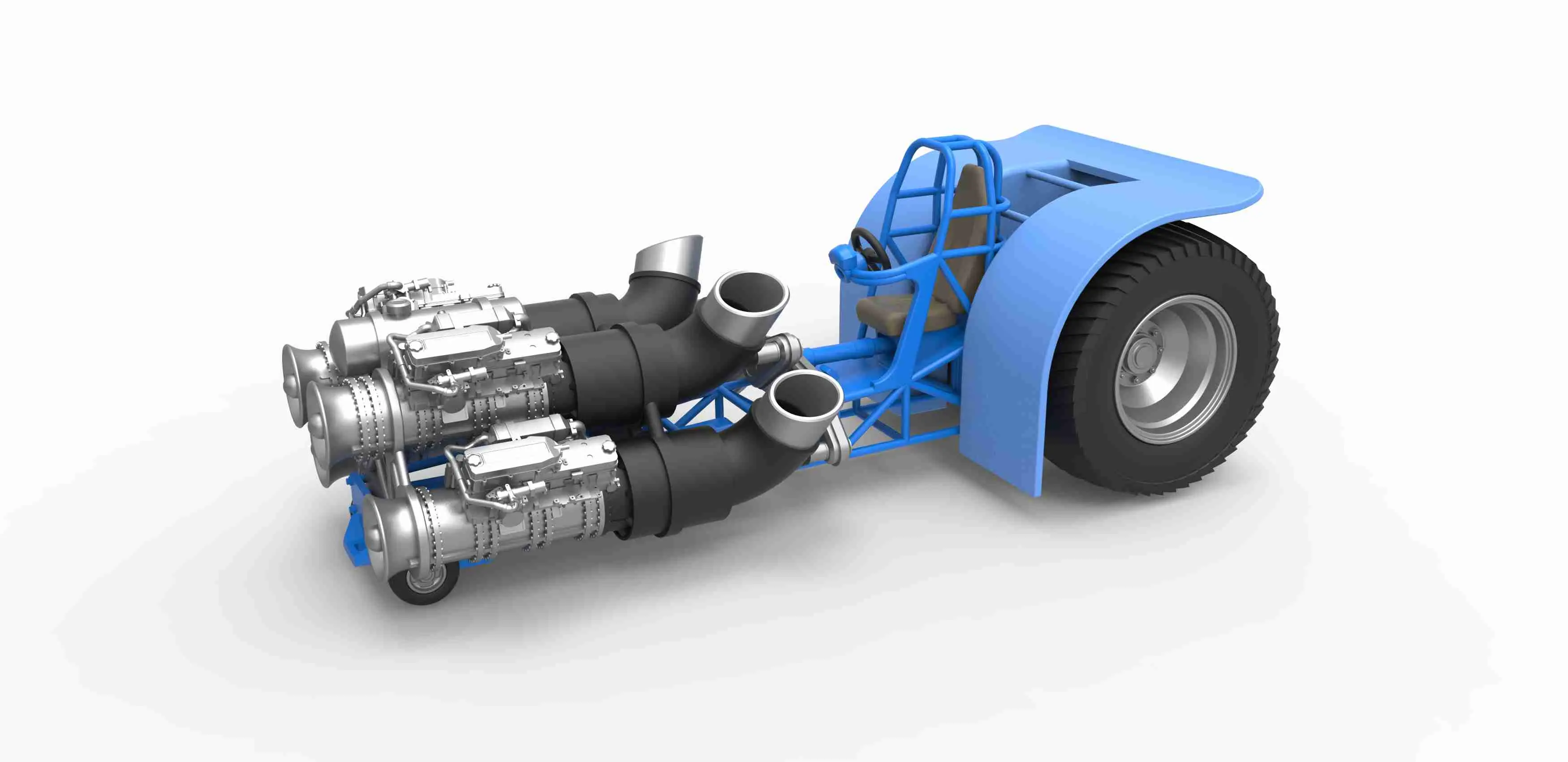 Pulling tractor with 4 jet engines Version 1 Scale 1:25
