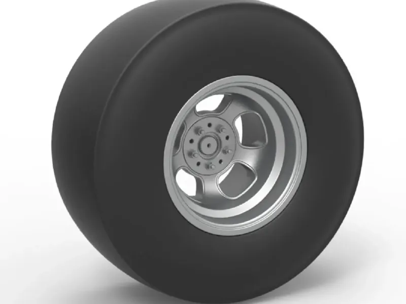 Rear wheel of vintage dragster Version 2 Scale 1:25