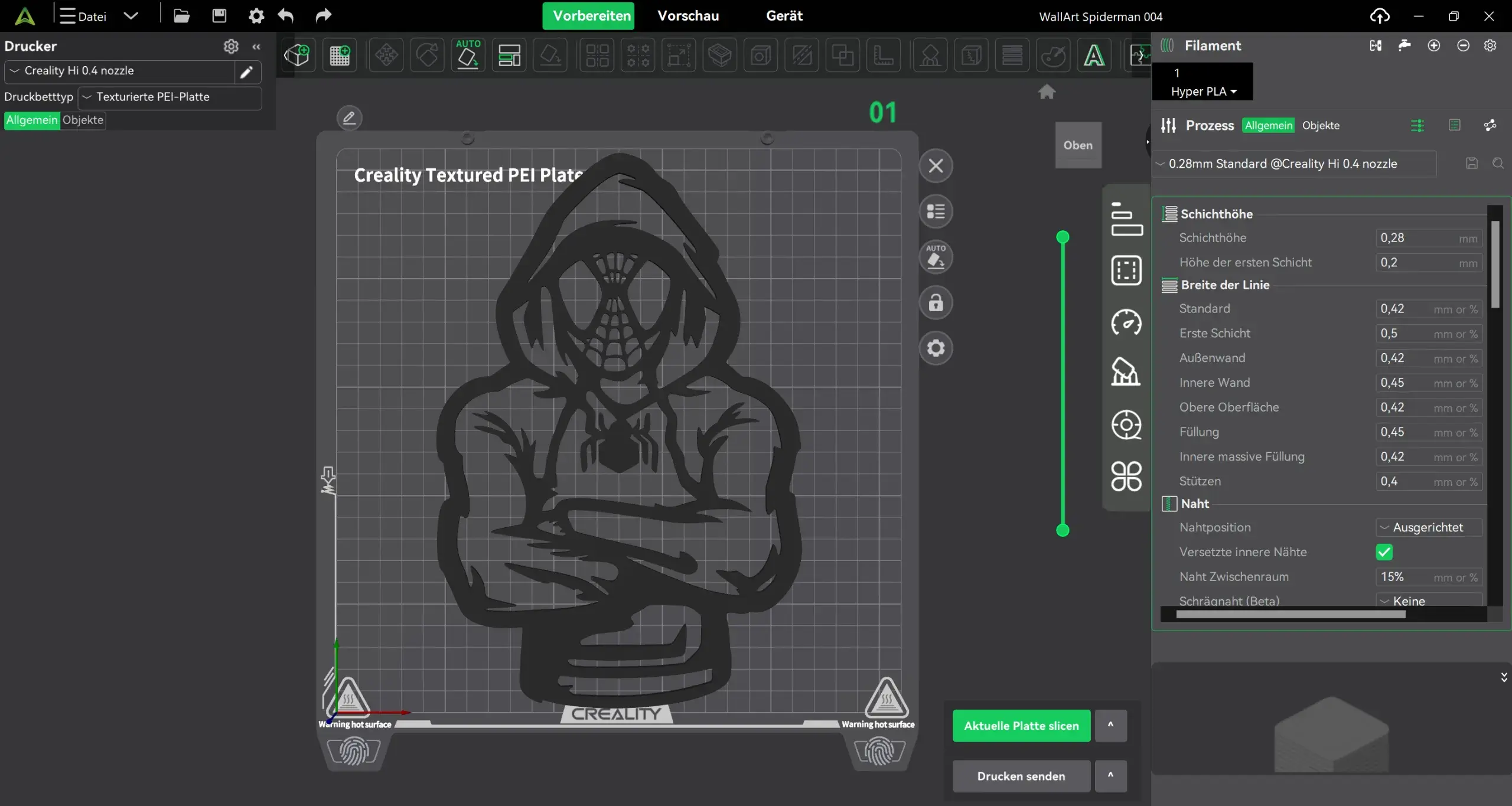 3D Printer Files | 3MF File | WallArt Spiderman 004 | Creality Cloud