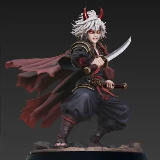 Horned Ronin Warrior – Dark Fantasy 3D Printable Statue