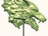 Low Poly Wolf Head Sculpture – 3D Print STL | Geometric Anim-8