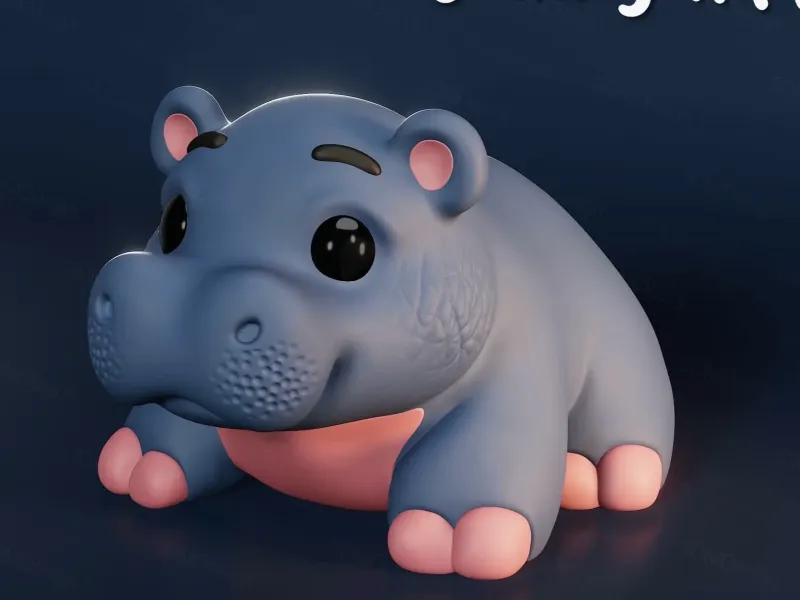 Cuddly Hippo Keychain