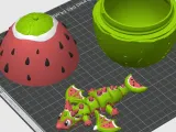 Watermelon Dragon & Egg, Articulated Dragon (STL, 3MF)-6