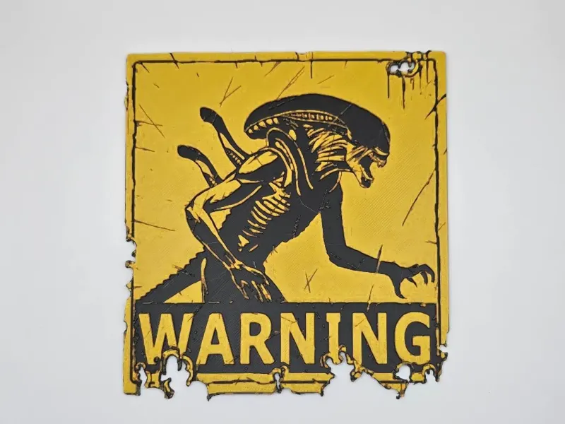 Sign Warning Alien