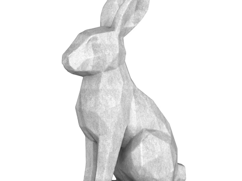 Low-Poly-Hasen-Skulptur – Geometrisches Kaninchen STL