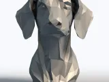 Low Poly Dachshund Head Bust Geometric Wiener Dog Sculpture-1